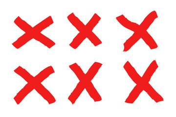 Obraz premium Simple grunge X mark set. Crossed X slash symbol. Cross design element to cancel, reject and refuse something.