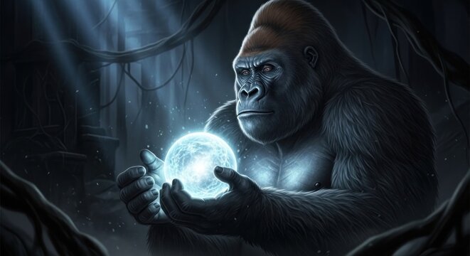 portrait of a young gorilla