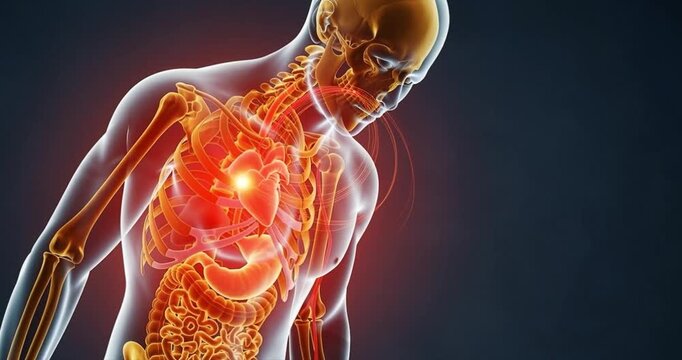 Human anatomy depiction medical visualization skeletal system digestive system