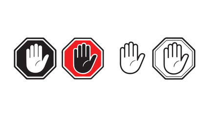 Obraz premium stop icon set