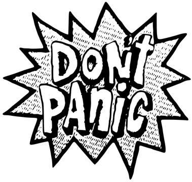 Dont panic message in comic book style isolated on transparent background