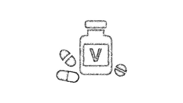 Sketch vitamins icon animation - smooth progressive reveal