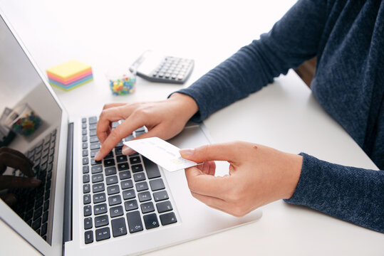 Online shopping concept with credit card