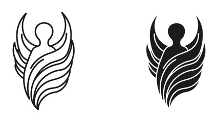 Fototapeta premium Angel Symbol Wings Heraldic Logo Design
