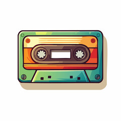Naklejka premium Retro Cassette Tape Illustration.