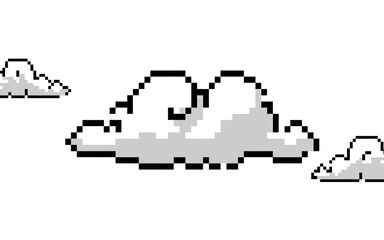 Fototapeta premium pixelated grey clouds floating in sky