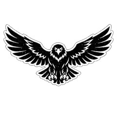 Fototapeta premium Powerful Eagle Mascot Graphic with Outspread Wings on Black Background