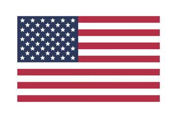 Obraz premium American flag with white stars on blue rectangle and red stripes