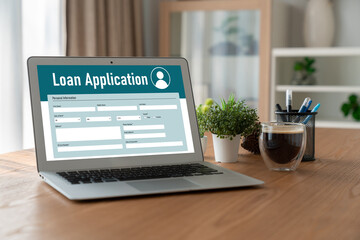 Fototapeta premium Online loan application form for modish digital information collection on the internet network