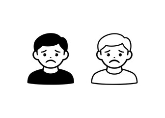 Fototapeta premium sad man flat icon set Vector flat icon set isolated on a white background