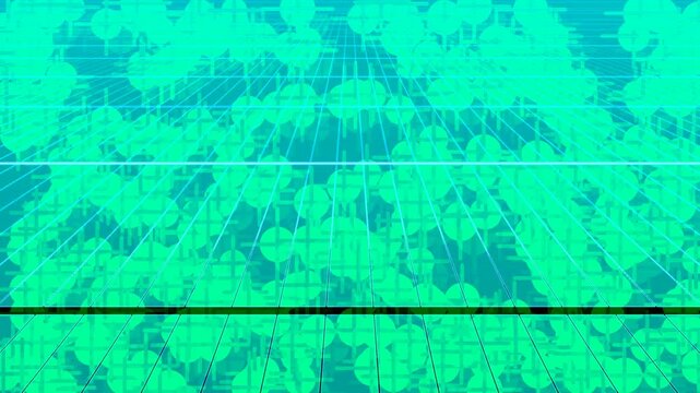 Abstract Green Technology Background with Digital Overlays