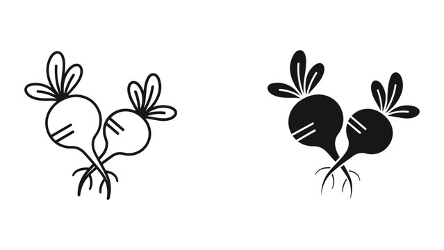 Beetroot Root Vegetable Duo Icon Graphic Food