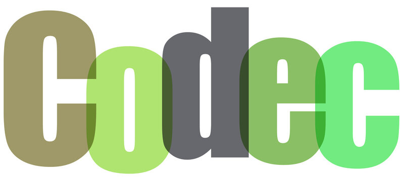 Codec Text with Overlapping Letters and Gradient Colors Isolated on Transparent Background