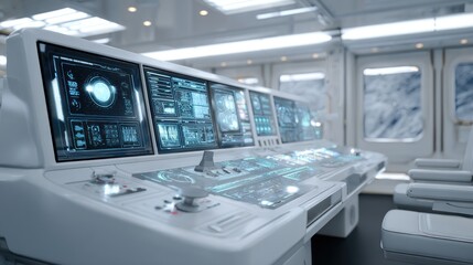 Fototapeta premium Control panel in futuristic interior