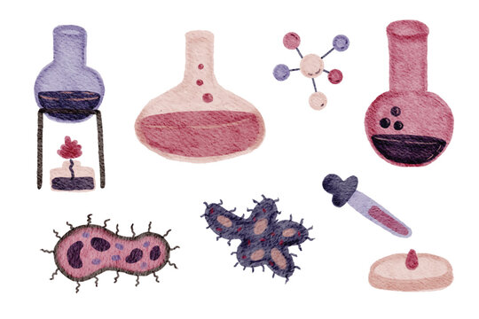 Hand-drawn Science and Medical Laboratory Elements Collection