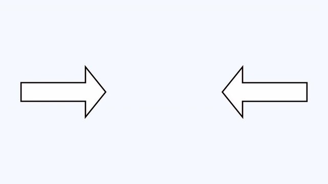 Two arrows opposing directions make a decision concept. Suitable for contrasting ideas, decision making, directional concepts, and divergence illustrations.
