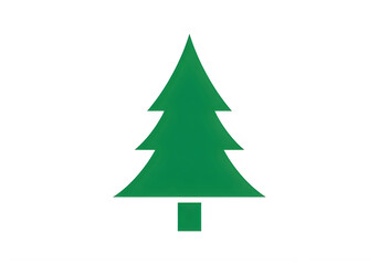 Fototapeta premium Minimal Green Tree Silhouette Modern Art