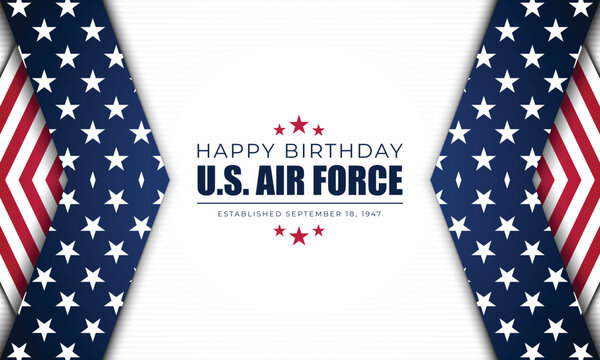 U s air force birthday celebration with patriotic design