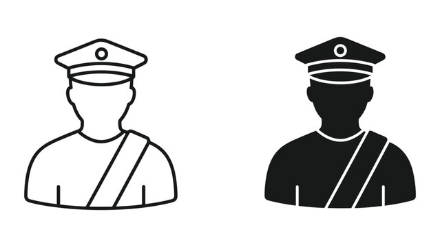 Guard Officer Uniform Silhouette Icon Security Symbol