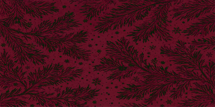 Seamless floral vector design featuring an ornate damask pattern with vintage red flowers and dark leaves on a black textile texture wallpaper illustration