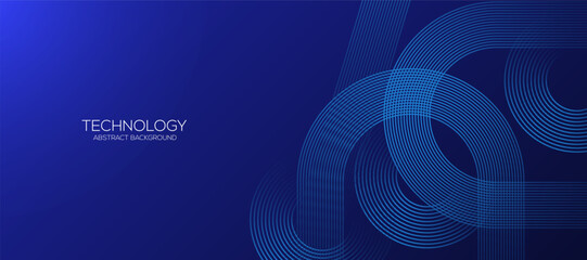 Abstract glowing lines on dark blue background. relaxing and tranquil art. Geometric stripe line art design. Modern shiny blue lines. © Azahar