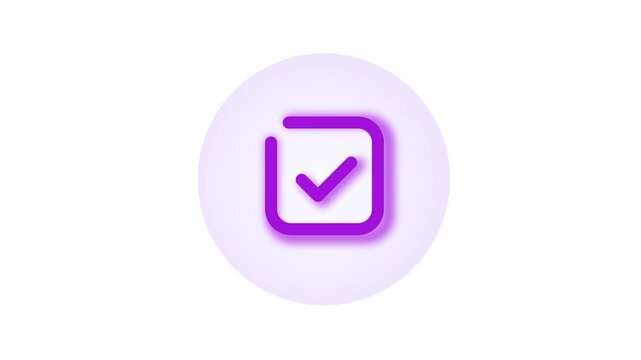 Purple checkmark icon in a light purple circle on white background