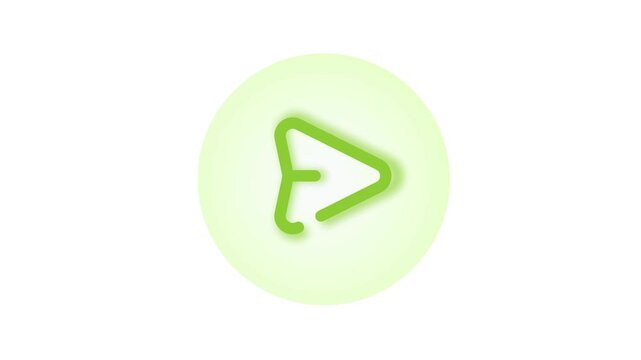 Green cursor icon on a light green circle button