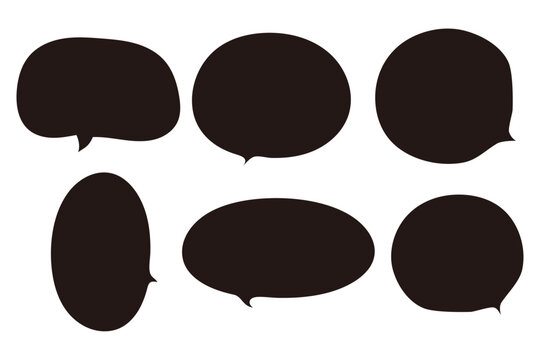 手描き風吹き出しセットシンプル漫画会話フレームイラスト素材