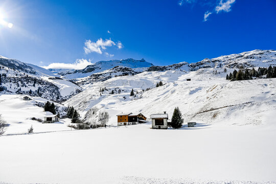 Bivio, Julierpass, Passstrasse, Passh&ouml;he, Engadin, Alpen, Piz Turba, Piz Platta, Winter, Winterwanderweg, Wintersport, Winterlandschaft, Graub&uuml;nden, Schweiz