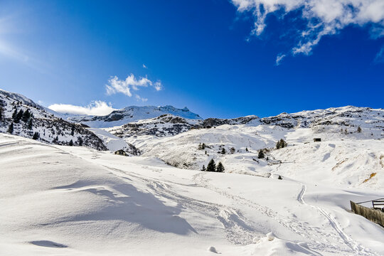 Bivio, Julierpass, Passstrasse, Passh&ouml;he, Engadin, Alpen, Piz Turba, Piz Platta, Winter, Winterwanderweg, Wintersport, Winterlandschaft, Graub&uuml;nden, Schweiz
