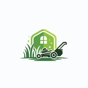 Land Mower Landscaping Home & Garden Logo