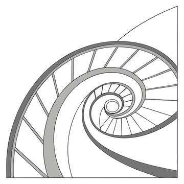 Vector illustration of a spiral staircase