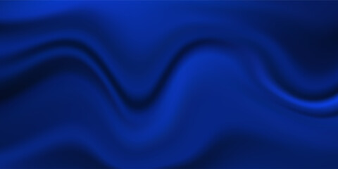 Obraz premium Silk satin fabric. Navy blue color. Abstract dark elegant background with space for design. Soft wavy folds. Drapery. Gradient. Light lines. Shiny. Shimmer. Glow.Template. Wide banner. Panoramic.