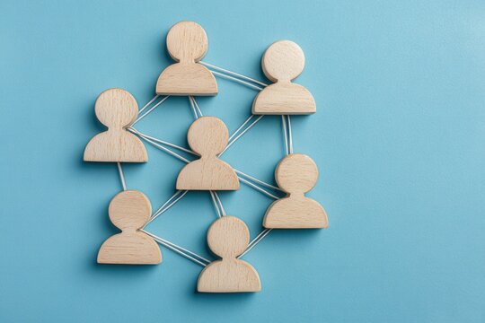 Network of Relationships: A visual representation of interconnected human figures symbolizes the power of collaboration and communication, forming a cohesive network. 