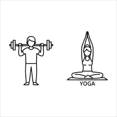 Fototapeta premium fitness and yoga vector illustration, flat design