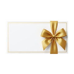 Fototapeta premium Elegant gold ribbon tied into a decorative bow on a plain surface