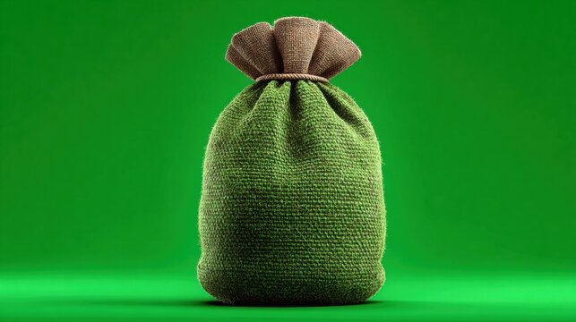 Stacked money bags signifying financial security and economic growth in an eco-conscious context