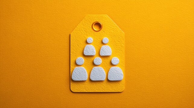 Dog tag on yellow background representing influencer affiliate links and marketing strategies in digital commerce