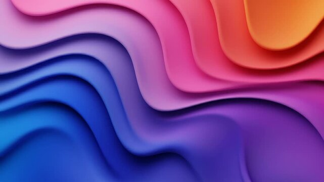 An abstract background features smooth, flowing wavy layers of vibrant colors, creating a visually dynamic and harmonious gradient design.