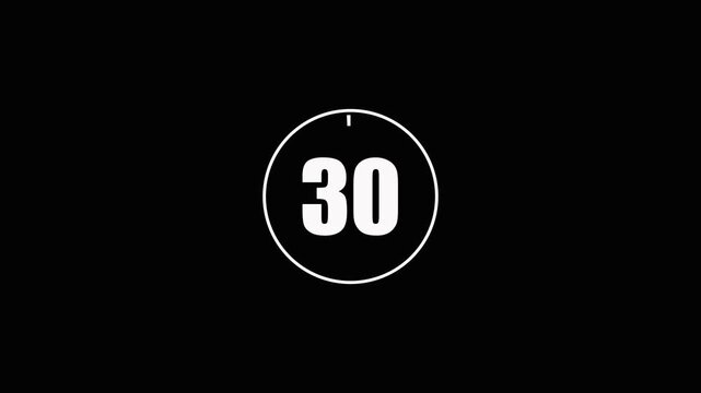 Number 35 on a black background in a white circle countdown timer numeral.