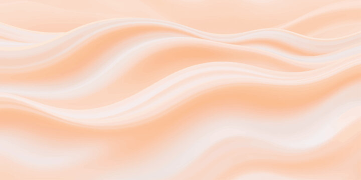 Abstract pink silk and satin background featuring soft flowing waves of liquid textile material with a smooth gold curve design and light swirling fabric patterns for a luxury wallpaper backdrop