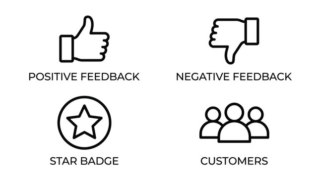 Positive And Negative Feedback Icon