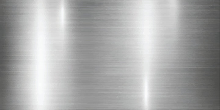 Brushed metal texture background with soft horizontal lines and bright highlights, seamless industrial surface, brushed steel