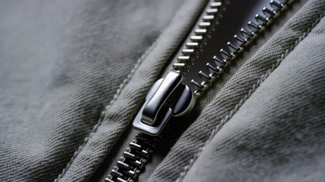 Metal Zipper Inspection. Professional Inspection Of Metal Zipper With Tactile Motion And Intimate Lighting