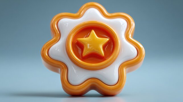 Shining star inside a star-shaped object representing achievement and recognition in peer review badge concept