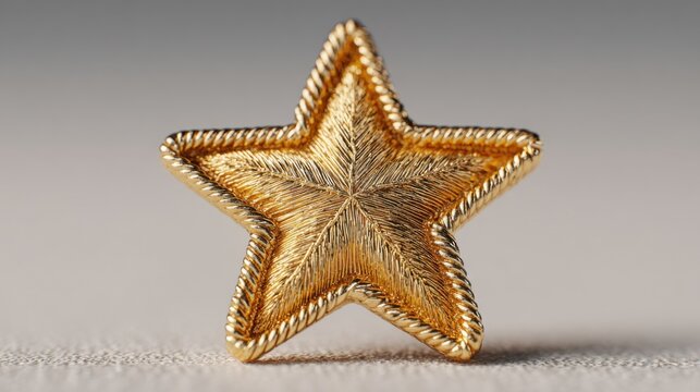 Shimmering gold star brooch representing achievement and recognition in peer review badge concept