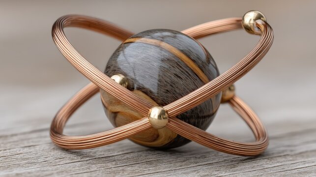 Rustic wooden object placed on a table depicting quantum loyalty node concept with natural and earthy elements