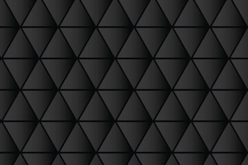 Obraz premium Dark triangle pattern background with subtle gradient shading. Minimal geometric polygon texture for modern tech UI and branding design. Elegant black mesh surface with clean structured layout.
