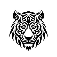 Fototapeta premium tiger head tattoo with black border 