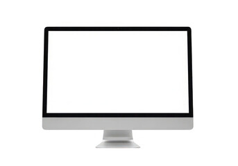 Fototapeta premium A realistic blank computer monitor display with a silver frame on transparent background